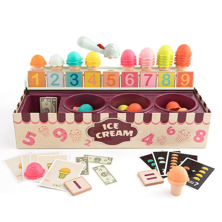 New Play House Ice Cream Math Kitchen Toys For Children Imitating Role Play Game Girls Toys Educational Toy