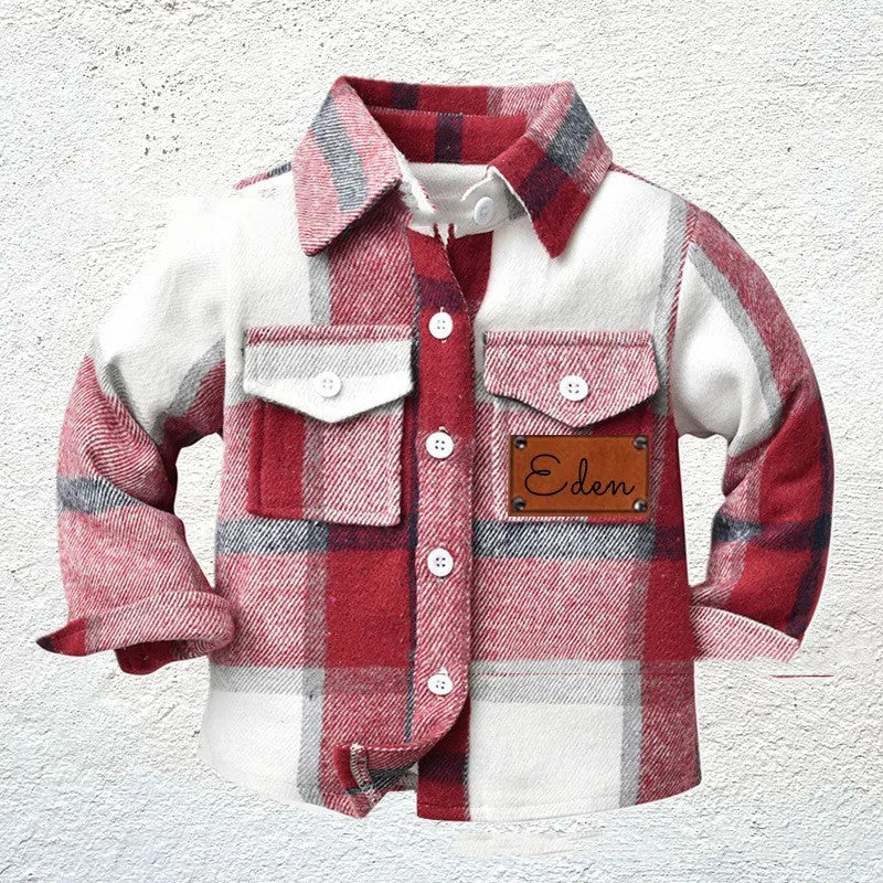 Children's Patchwork Flannel Checkered Shirt