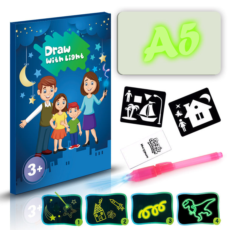 Educational Toy Drawing Pad 3D Magic 8 Light Effects Puzzle Board Sketchpad