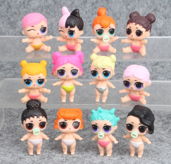 12pcs 1lot Cartoon Sister Girl 5cm Action Figures Toys