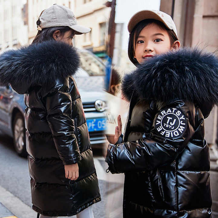 Children's shiny down jacket