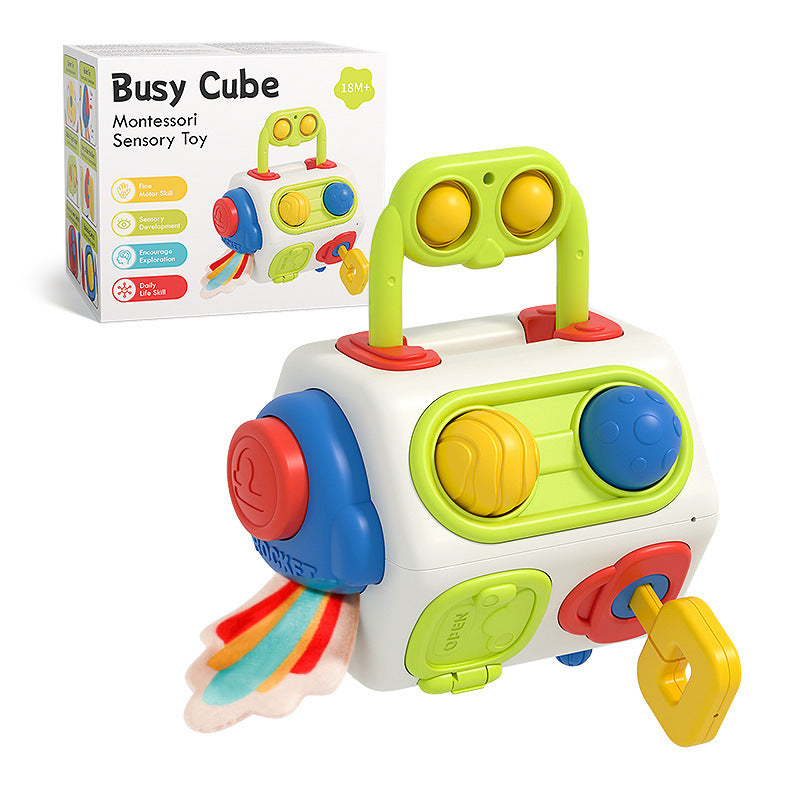 9 In 1 Busy Cube Baby & Toddler Toys Montessori Sensory Toys For Toddlers 1 2 3 Year Old Fidget Busy Board Learning Toys