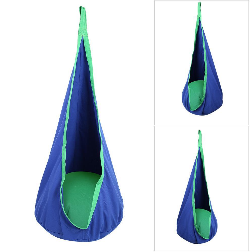 Children Kids Pod Swing Chair Furniture Swing Seat Indoor Outdoor blue