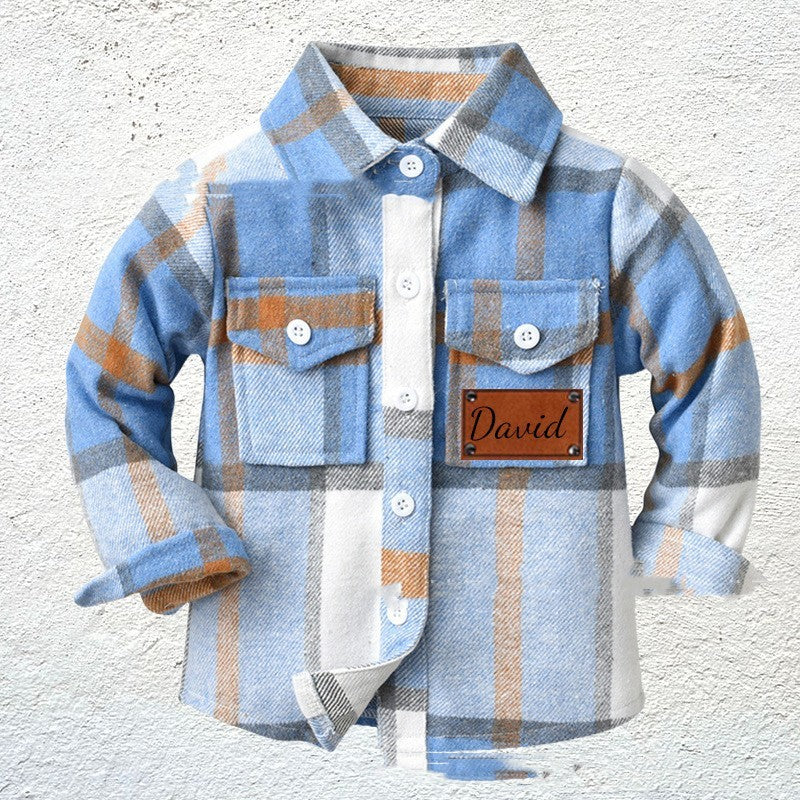 Children's Patchwork Flannel Checkered Shirt