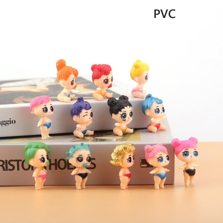 12pcs 1lot Cartoon Sister Girl 5cm Action Figures Toys