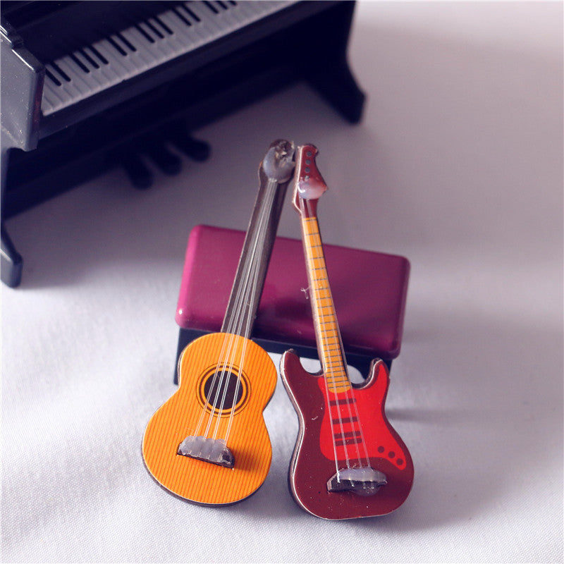 Dollhouse Dollhouse OB11 Mini Furniture Model Classical Guitar Popular Electric Guitar Shooting Musical Instrument