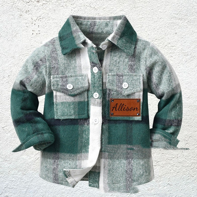 Children's Patchwork Flannel Checkered Shirt