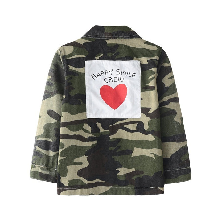 Boys And Girls Camouflage Trench Coat Baby Leisure Camouflage Jacket Kids' Overcoat