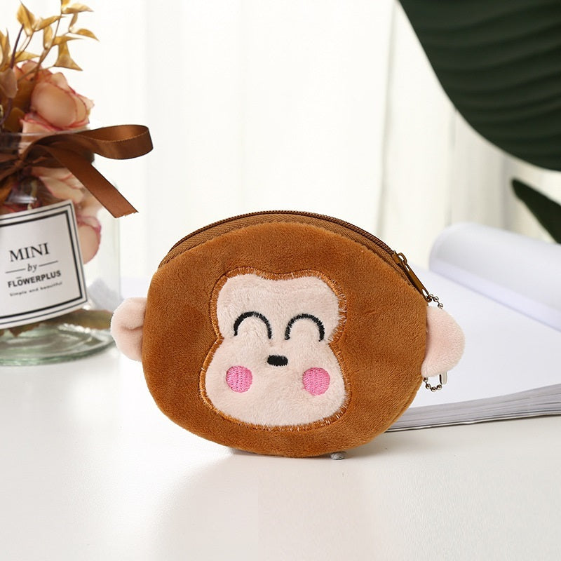 Plush Cute Coin Purse Cartoon Cloth Women's Key Case