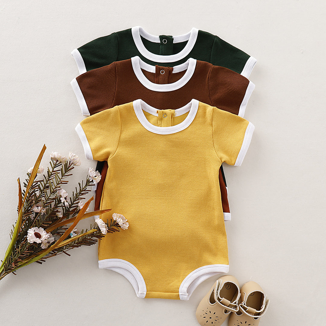 Solid color baby jumpsuit