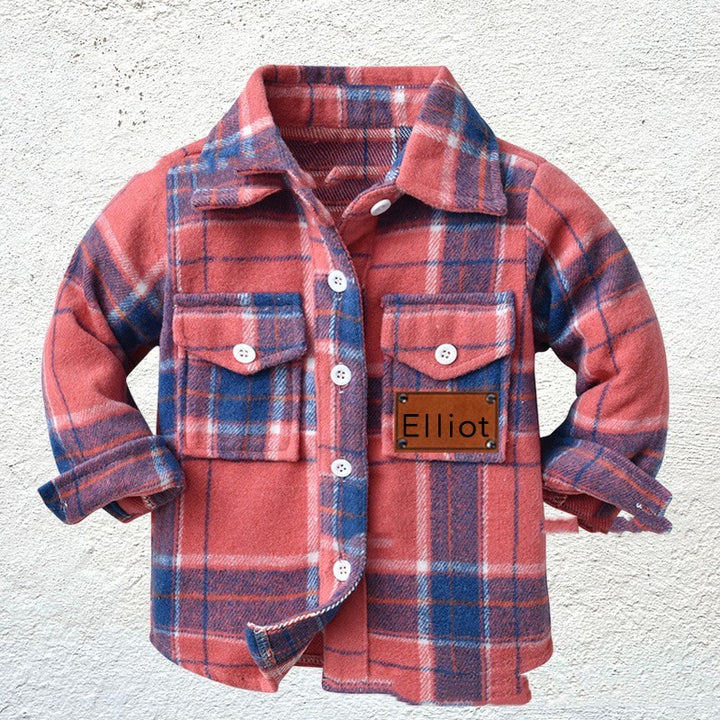 Children's Patchwork Flannel Checkered Shirt