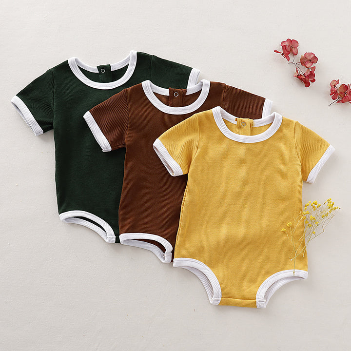 Solid color baby jumpsuit