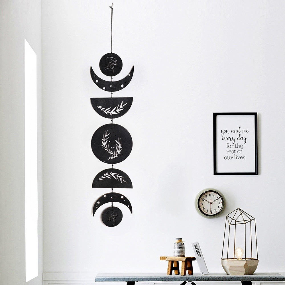 Bohemian Black Sun Moon Wooden Product Craft Ornaments