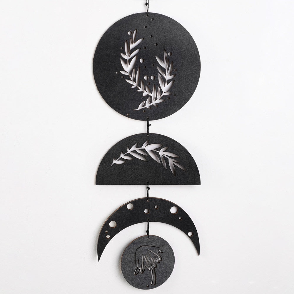 Bohemian Black Sun Moon Wooden Product Craft Ornaments