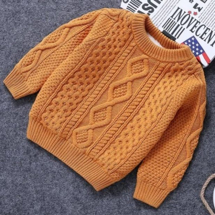 Knitwear Fleece-lined Thickened Cotton Sweater Round Neck Turtleneck Kids' Sweater