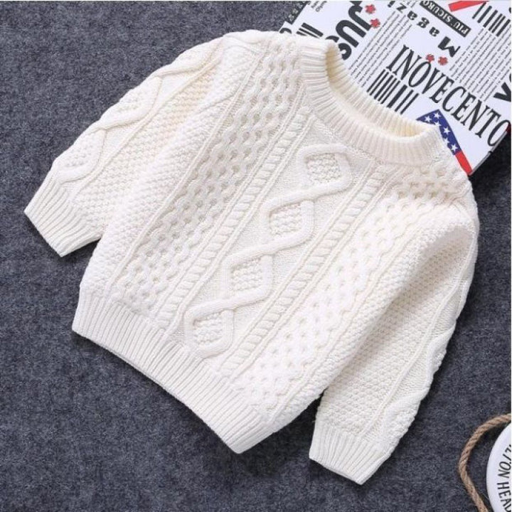 Knitwear Fleece-lined Thickened Cotton Sweater Round Neck Turtleneck Kids' Sweater