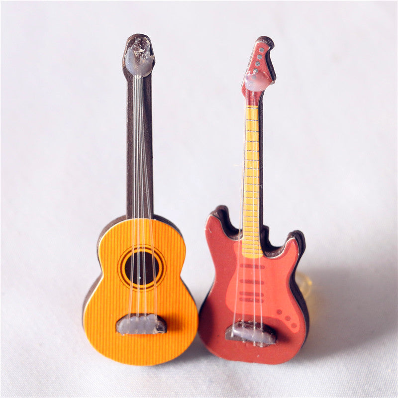 Dollhouse Dollhouse OB11 Mini Furniture Model Classical Guitar Popular Electric Guitar Shooting Musical Instrument