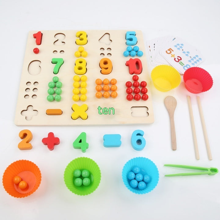 Children's Wooden Fine Action Digital Clip Beads