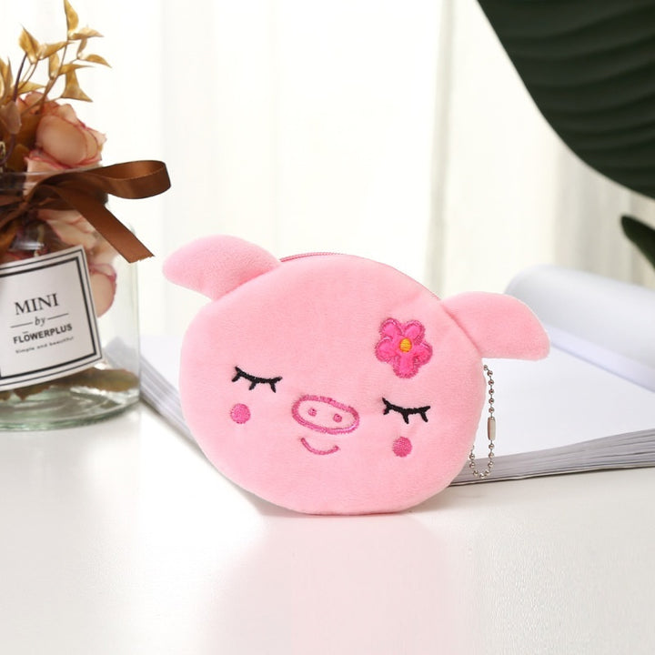 Plush Cute Coin Purse Cartoon Cloth Women's Key Case