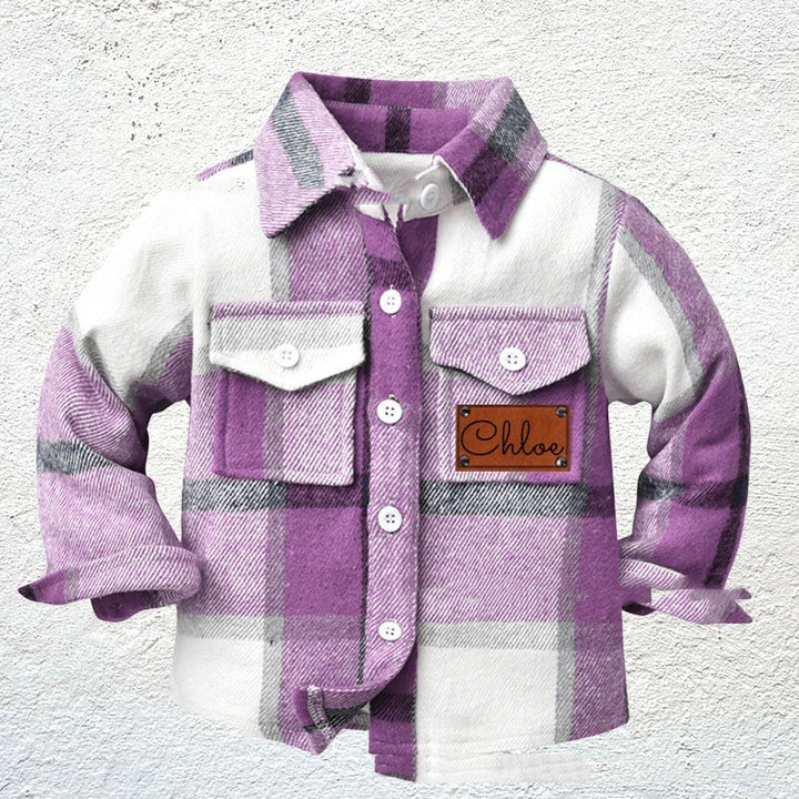 Children's Patchwork Flannel Checkered Shirt